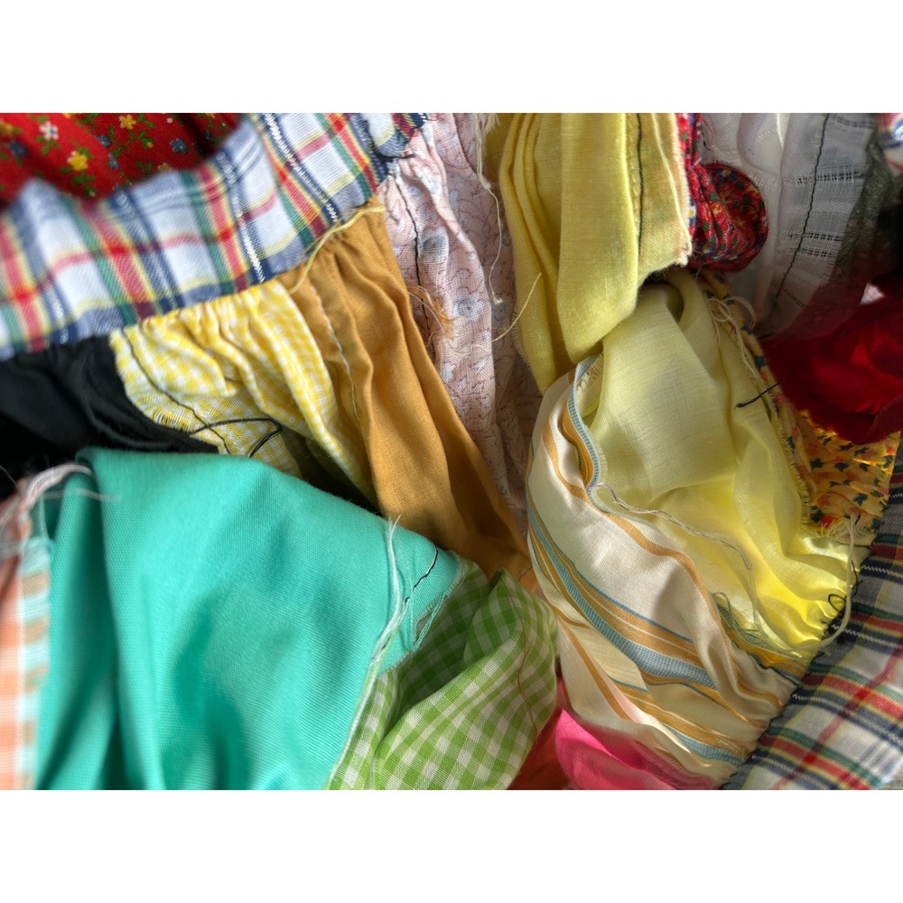 Vintage Handmade Patchwork Skirt Multi Color Ric … - image 6